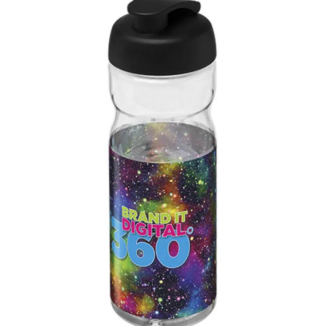 Bidon H2O Active® Base Tritan™ o pojemności 650 ml z klapką / Przezroczysty bezbarwny 21043613