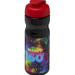 Bidon H2O Base® o pojemności 650 ml z wieczkiem zaciskowym / Czarny 21004514