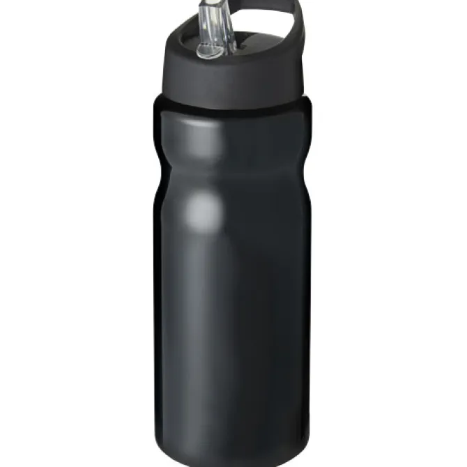 Bidon H2O Base® o pojemności 650 ml z wieczkiem z słomką / Czarny 21004901