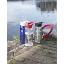 Bidon H2O Base® o pojemności 650 ml z wieczkiem z słomką / Czarny 21004901