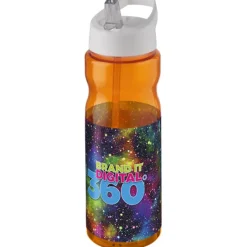 Bidon H2O Base® o pojemności 650 ml z wieczkiem z słomką / Pomarańczowy 21004934