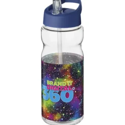 Bidon H2O Base® o pojemności 650 ml z wieczkiem z słomką / Przezroczysty 21004915