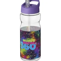 Bidon H2O Base® o pojemności 650 ml z wieczkiem z słomką / Przezroczysty 21004921