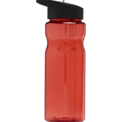 Bidon H2O Base® o pojemności 650 ml z wieczkiem z słomką / Czerwony 21004905