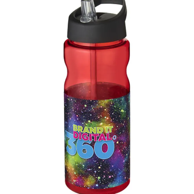 Bidon H2O Base® o pojemności 650 ml z wieczkiem z słomką / Czerwony 21004905