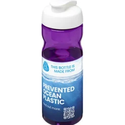 Bidon H2O Eco o pojemności 650 ml z wieczkiem zaciskowym / Fioletowy 21009718