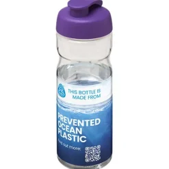 Bidon H2O Eco o pojemności 650 ml z wieczkiem zaciskowym / Przezroczysty 21009796