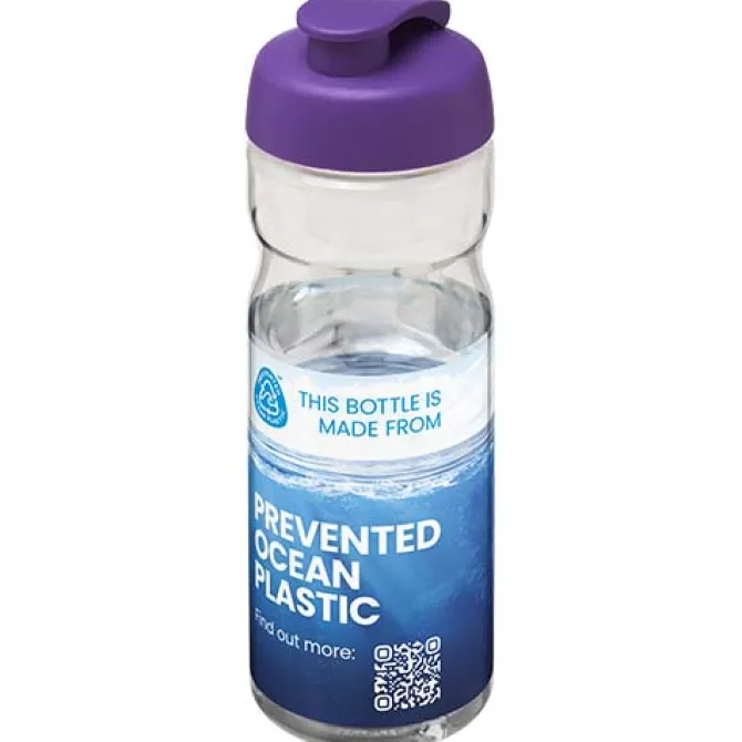 Bidon H2O Eco o pojemności 650 ml z wieczkiem zaciskowym / Przezroczysty 21009796