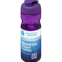 Bidon H2O Eco o pojemności 650 ml z wieczkiem zaciskowym / Fioletowy 21009719