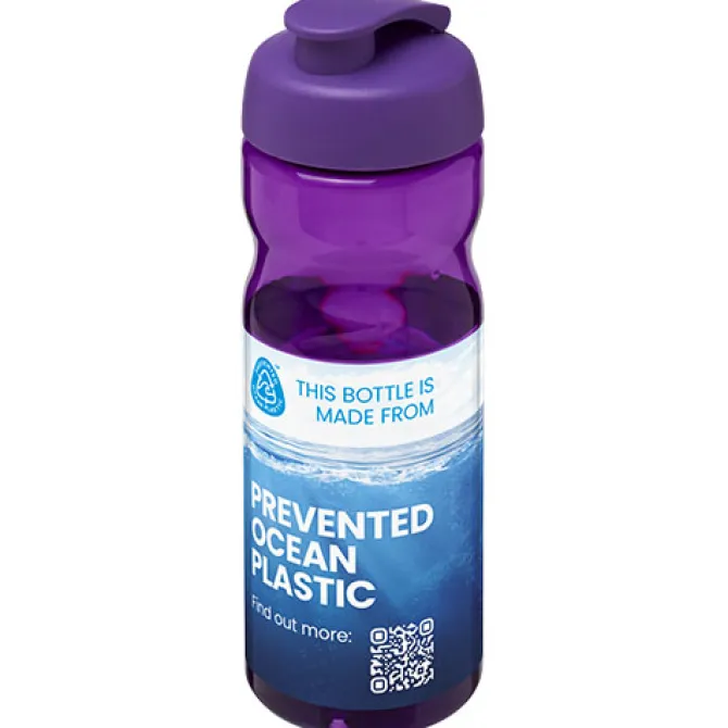 Bidon H2O Eco o pojemności 650 ml z wieczkiem zaciskowym / Fioletowy 21009719