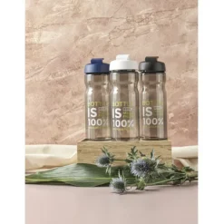 Bidon H2O Eco o pojemności 650 ml z wieczkiem zaciskowym / Kość słoniowa 21009722