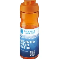 Bidon H2O Eco o pojemności 650 ml z wieczkiem zaciskowym / Pomarańczowy 21009715