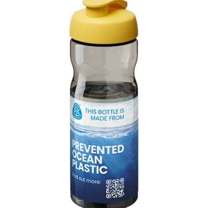 Bidon H2O Eco o pojemności 650 ml z wieczkiem zaciskowym / Ciemnografitowy 21009710