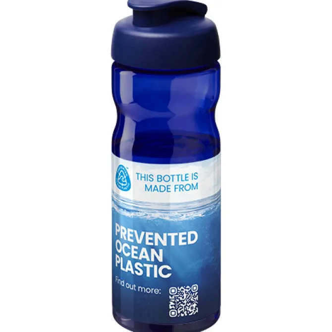 Bidon H2O Eco o pojemności 650 ml z wieczkiem zaciskowym / Niebieski 21009712