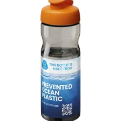 Bidon H2O Eco o pojemności 650 ml z wieczkiem zaciskowym / Ciemnografitowy 21009707