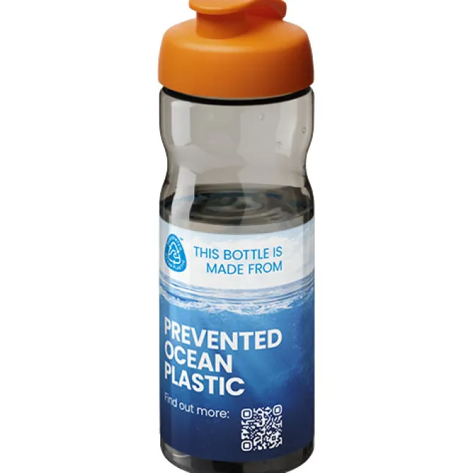 Bidon H2O Eco o pojemności 650 ml z wieczkiem zaciskowym / Ciemnografitowy 21009707
