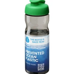 Bidon H2O Eco o pojemności 650 ml z wieczkiem zaciskowym / Ciemnografitowy 21009706