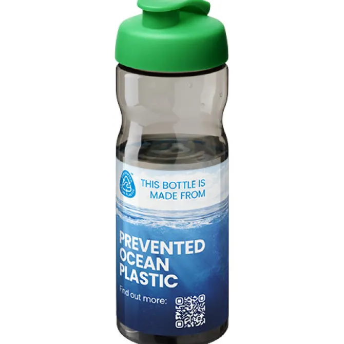 Bidon H2O Eco o pojemności 650 ml z wieczkiem zaciskowym / Ciemnografitowy 21009706