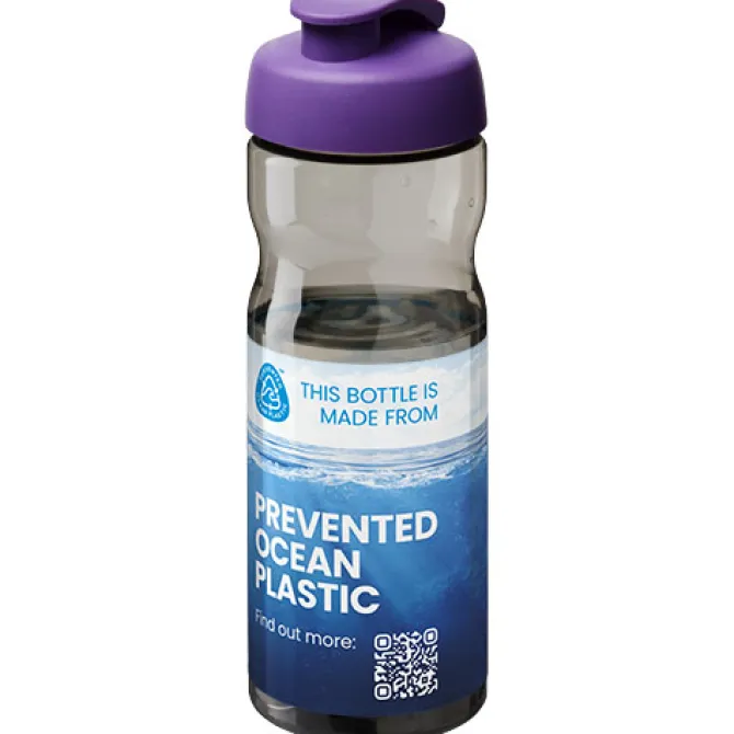 Bidon H2O Eco o pojemności 650 ml z wieczkiem zaciskowym / Ciemnografitowy 21009705