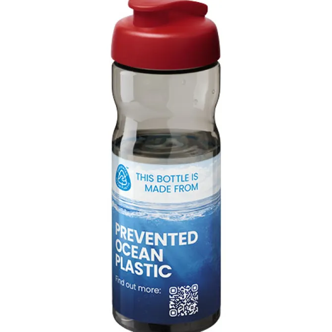 Bidon H2O Eco o pojemności 650 ml z wieczkiem zaciskowym / Ciemnografitowy 21009703