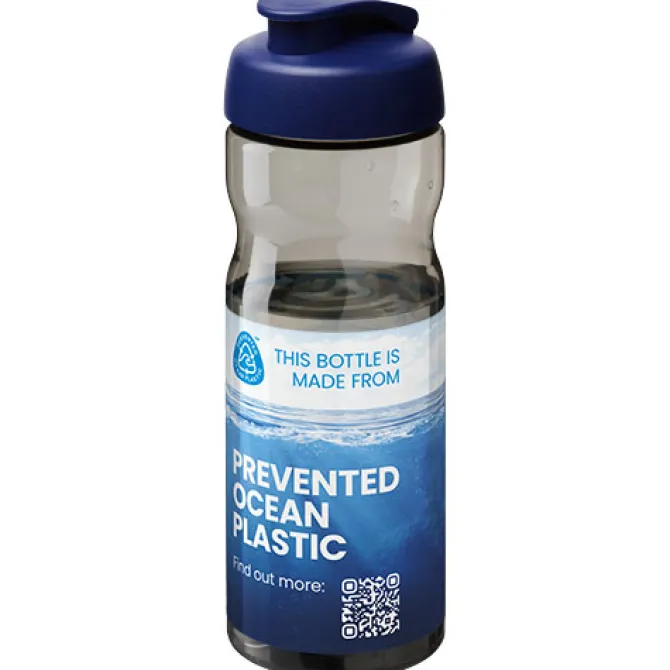 Bidon H2O Eco o pojemności 650 ml z wieczkiem zaciskowym / Ciemnografitowy 21009702