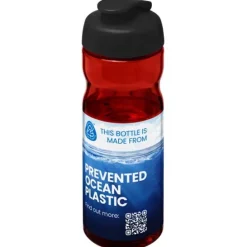 Bidon H2O Eco o pojemności 650 ml z wieczkiem zaciskowym / Czerwony 21009797