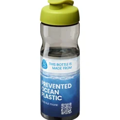 Bidon H2O Eco o pojemności 650 ml z wieczkiem zaciskowym / Ciemnografitowy 21009704