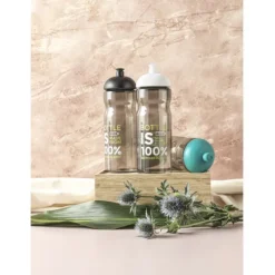 Bidon H2O Eco o pojemności 650 ml z wypukłym wieczkiem / Niebieski 21009813