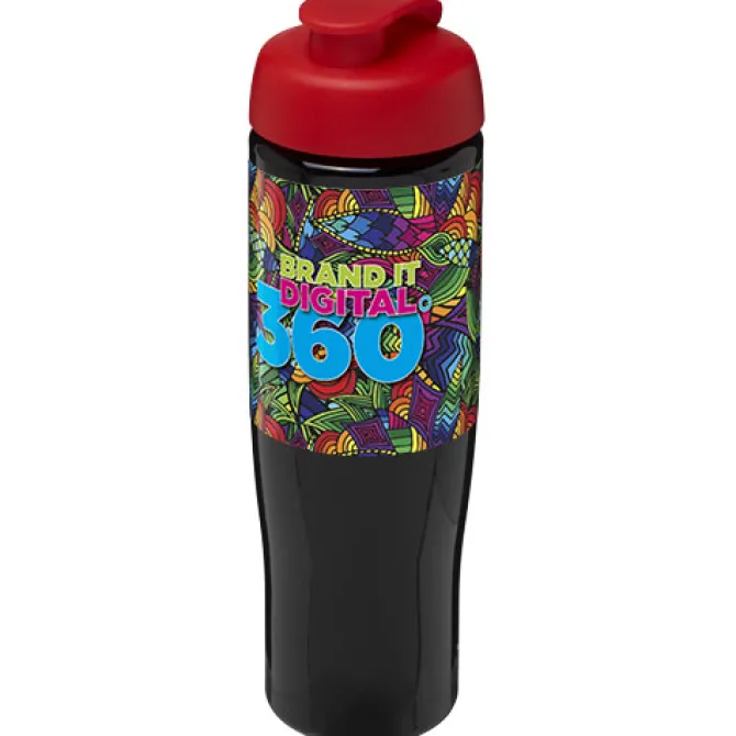Bidon H2O Tempo® o pojemności 700 ml z wieczkiem zaciskowym / Czarny 21004014
