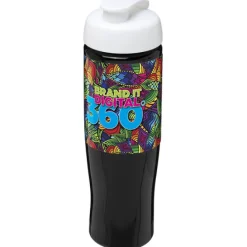 Bidon H2O Tempo® o pojemności 700 ml z wieczkiem zaciskowym / Czarny 21004011