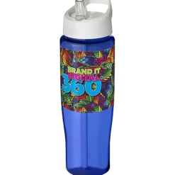Bidon H2O Tempo® o pojemności 700 ml z wieczkiem z słomką / Niebieski 21004411