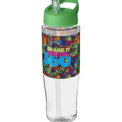 Bidon H2O Tempo® o pojemności 700 ml z wieczkiem z słomką / Przezroczysty 21004420