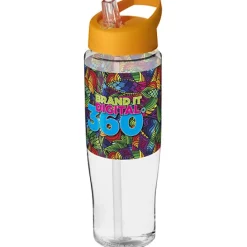 Bidon H2O Tempo® o pojemności 700 ml z wieczkiem z słomką / Przezroczysty 21004418