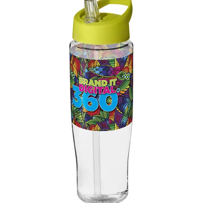 Bidon H2O Tempo® o pojemności 700 ml z wieczkiem z słomką / Przezroczysty 21004421