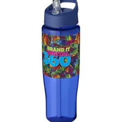 Bidon H2O Tempo® o pojemności 700 ml z wieczkiem z słomką / Niebieski 21004417