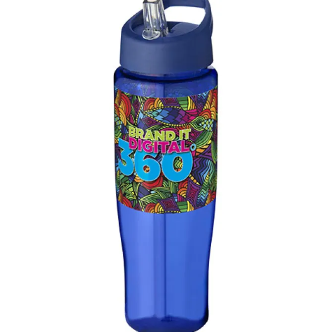 Bidon H2O Tempo® o pojemności 700 ml z wieczkiem z słomką / Niebieski 21004417