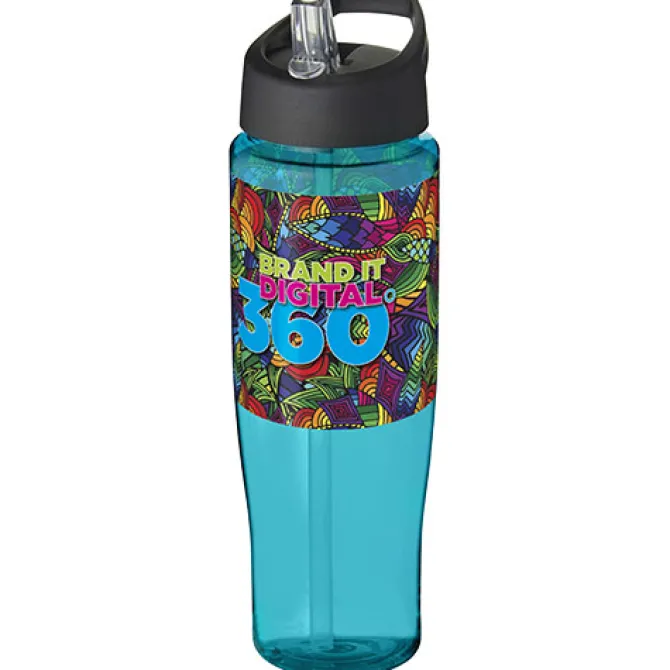 Bidon H2O Tempo® o pojemności 700 ml z wieczkiem z słomką / Błękitny 21004405