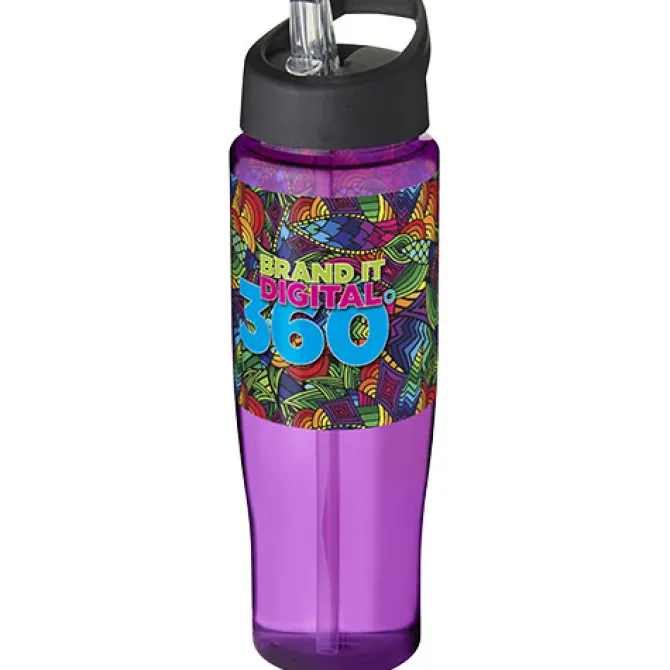 Bidon H2O Tempo® o pojemności 700 ml z wieczkiem z słomką / Fioletowy 21004407