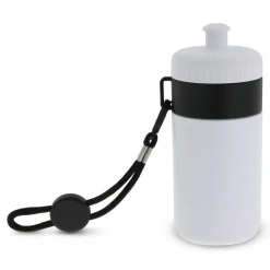 Bidon Sportowy Z Obwódka I Kolorowym Sznurkiem 500ml / Biały / czarny LT98785-N0102