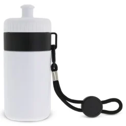 Bidon Sportowy Z Obwódka I Kolorowym Sznurkiem 500ml / Biały / czarny LT98785-N0102