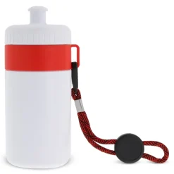 Bidon Sportowy Z Obwódka I Kolorowym Sznurkiem 500ml / Biały / czerwony LT98785-N0121