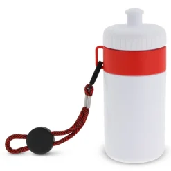 Bidon Sportowy Z Obwódka I Kolorowym Sznurkiem 500ml / Biały / czerwony LT98785-N0121