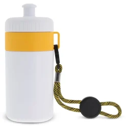 Bidon Sportowy Z Obwódka I Kolorowym Sznurkiem 500ml / Biały / żółty LT98785-N0141