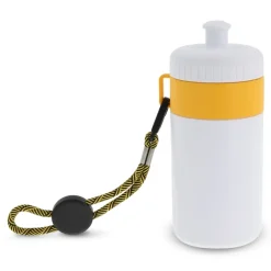 Bidon Sportowy Z Obwódka I Kolorowym Sznurkiem 500ml / Biały / żółty LT98785-N0141