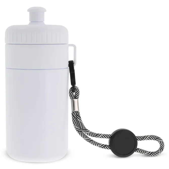 Bidon Sportowy Z Obwódka I Kolorowym Sznurkiem 500ml / Biały / biały LT98785-N0101