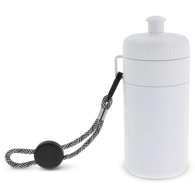 Bidon Sportowy Z Obwódka I Kolorowym Sznurkiem 500ml / Biały / biały LT98785-N0101