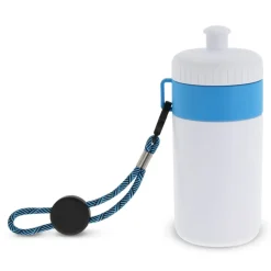Bidon Sportowy Z Obwódka I Kolorowym Sznurkiem 500ml / Biały / jasnoniebieski LT98785-N0112
