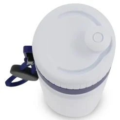 Bidon Sportowy Z Obwódka I Kolorowym Sznurkiem 750ml / Biały / ciemnoniebieski LT98736-N0110