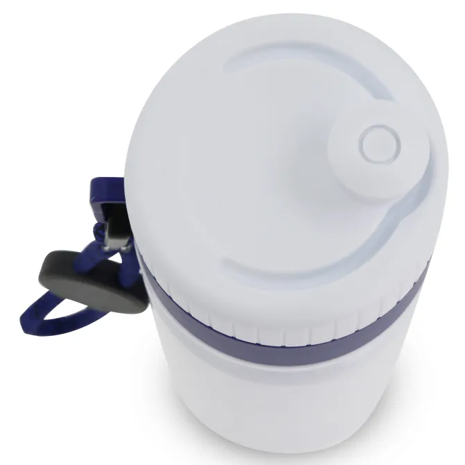 Bidon Sportowy Z Obwódka I Kolorowym Sznurkiem 750ml / Biały / ciemnoniebieski LT98736-N0110