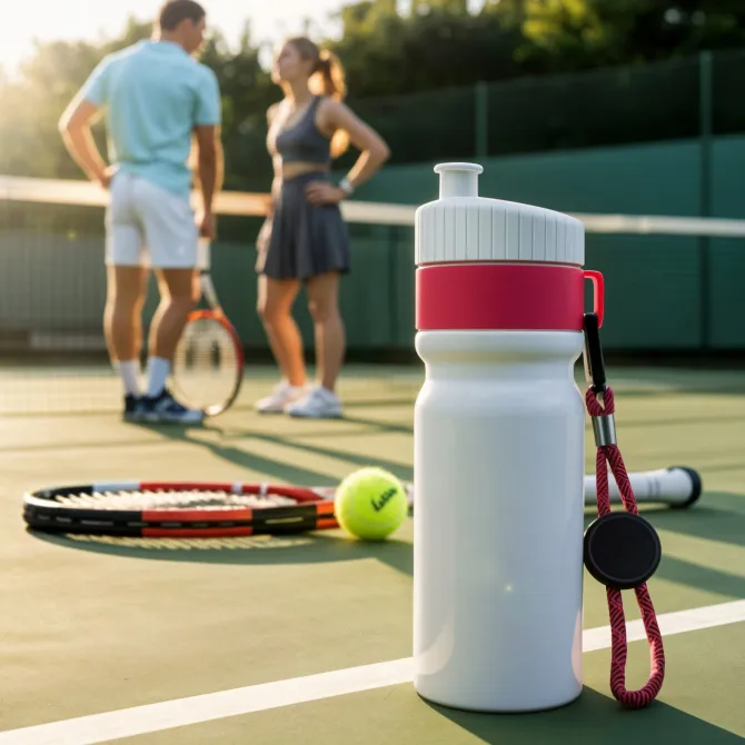 Bidon Sportowy Z Obwódka I Kolorowym Sznurkiem 750ml / Biały / jasnozielony LT98736-N0132